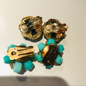 Vintage Jewelry - Vintage Clip Ons Bundle - Green & Turquoise Vintage Jewelry - Vintage Clip Ons Bundle - Green & Turquoise